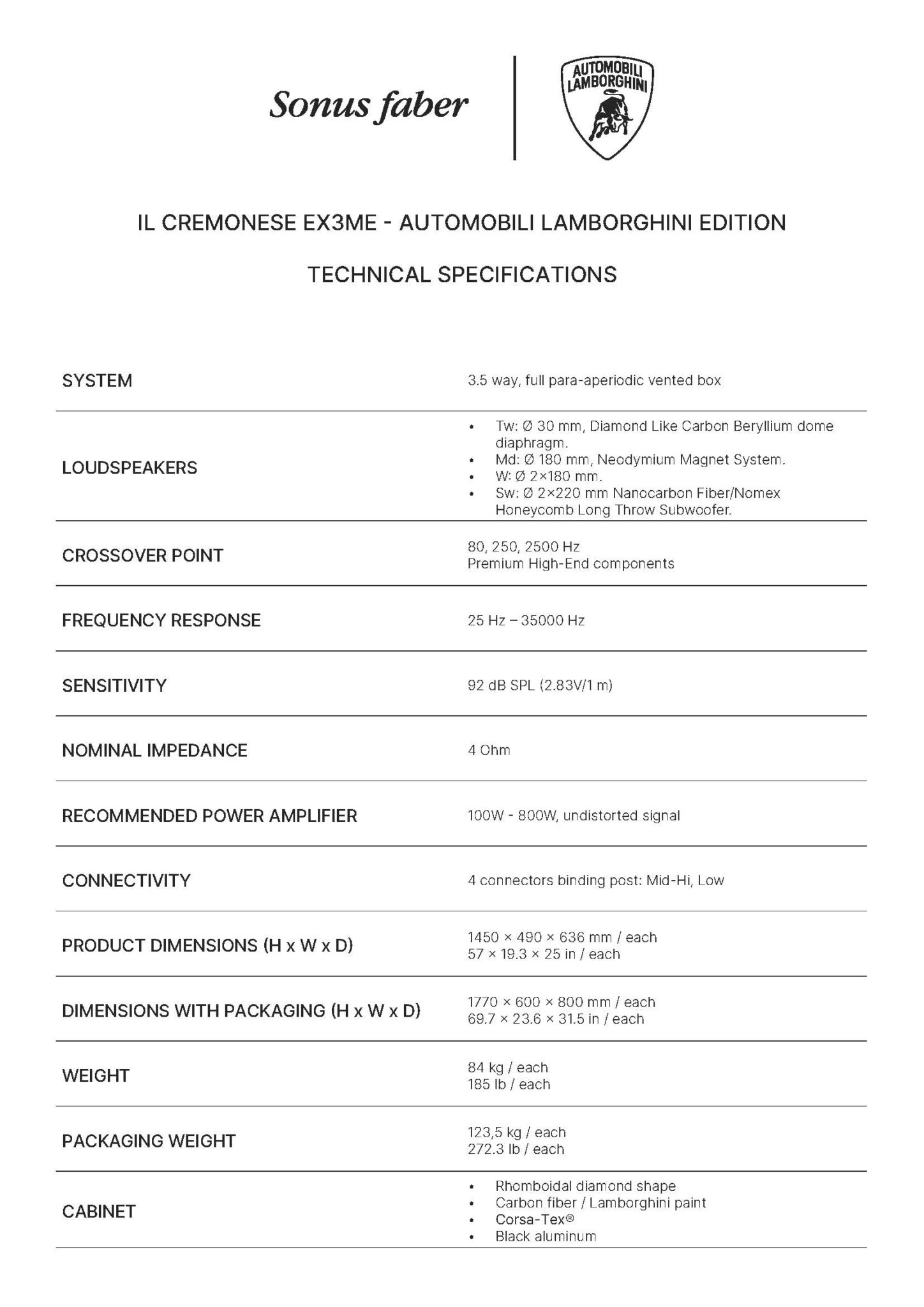 3.tech specs_IL CREMONESE EX3ME - AUTOMOBILI LAMBORGHINI EDITION