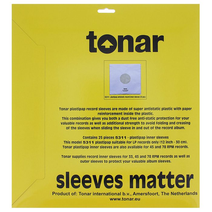 Tonar plastipap inner sleeves