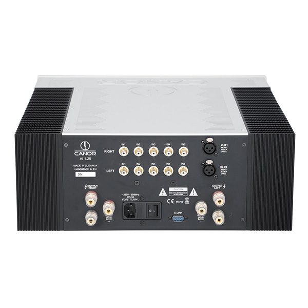 Canor AI 1.20 geïntegreerde versterker met pure Class A werking, dual-mono ontwerp en natuurlijke, gedetailleerde muziekweergave.